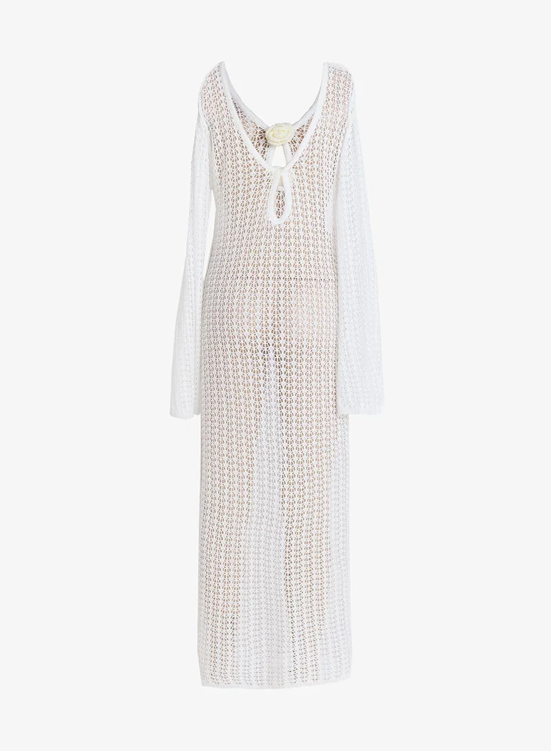 Ginger  Crosage Detail Crochet Beach Dress for Women | Best Price UAE
